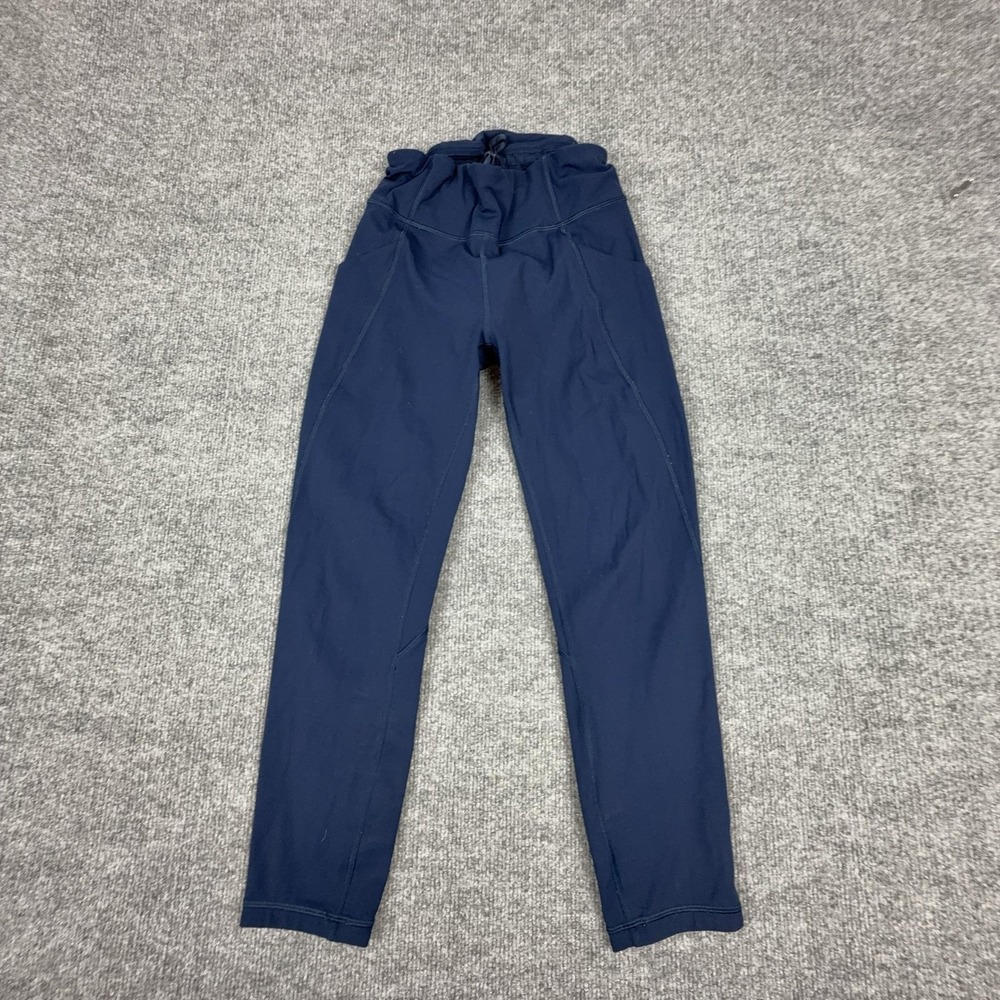 Lululemon Leggings Womens 6 Blue High Rise Ankle Pocket Yoga Pants Stretch